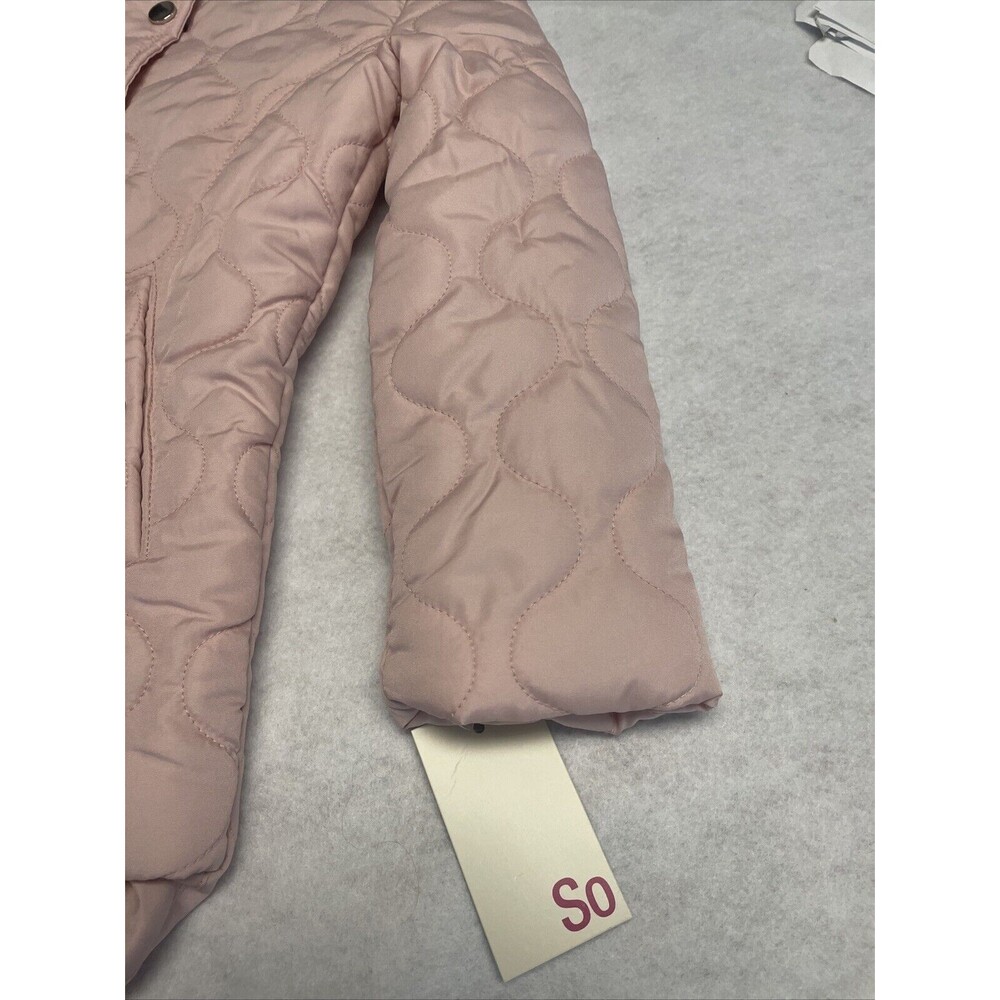 SO Quilted Barn Jacket/Coat Sz Girls 14/16 Pink Lightweight pockets snap zipper - Picture 9 of 14